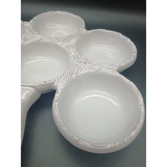 Style Eyes Baum Brothers Embossed Whiteware Baking Dish With 6 Round Cups - Picture 4 of 10